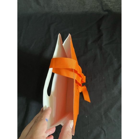 Hermes Paper Reusable Shopping Bag Gift Orange 12" x 8 " x 2.5" - Picture 5 of 9